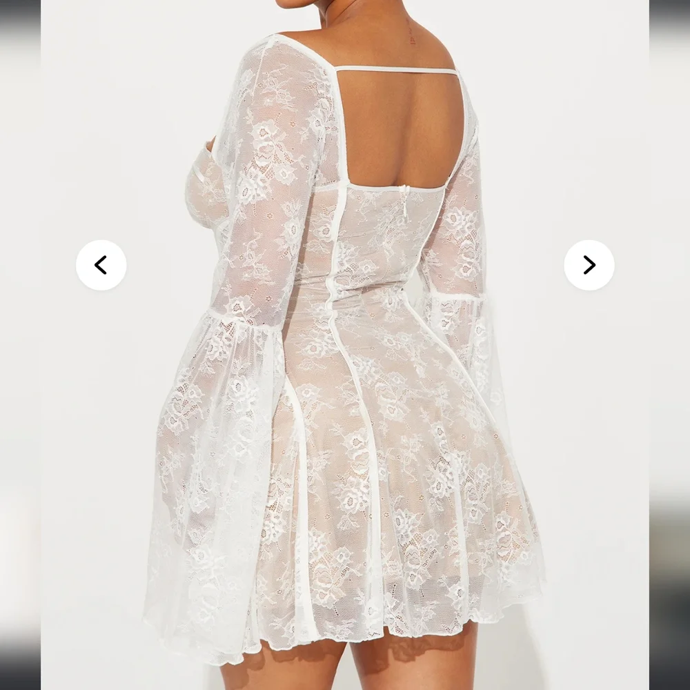 NWOT White Lace Mini Dress - Picture 2 of 2
